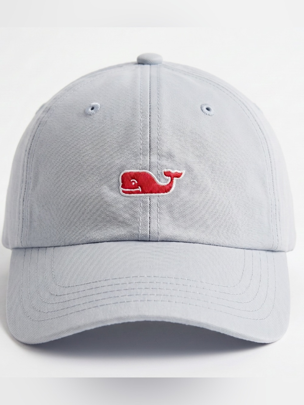 Vineyard Vines Light Blue Chambray Adjustable Cap Hat Red Embroidered Whale Logo